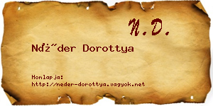 Néder Dorottya névjegykártya